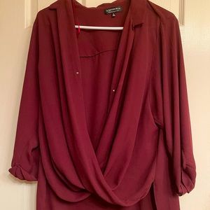 Unworn burgandy blouse
